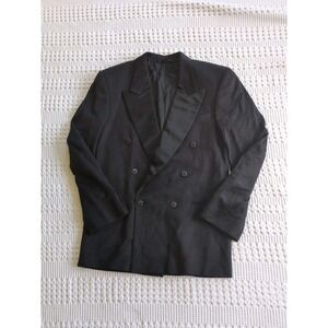 Yves Saint Laurent Double Breasted Tuxedo Blazer Sz 46 Reg Pour Homme Black